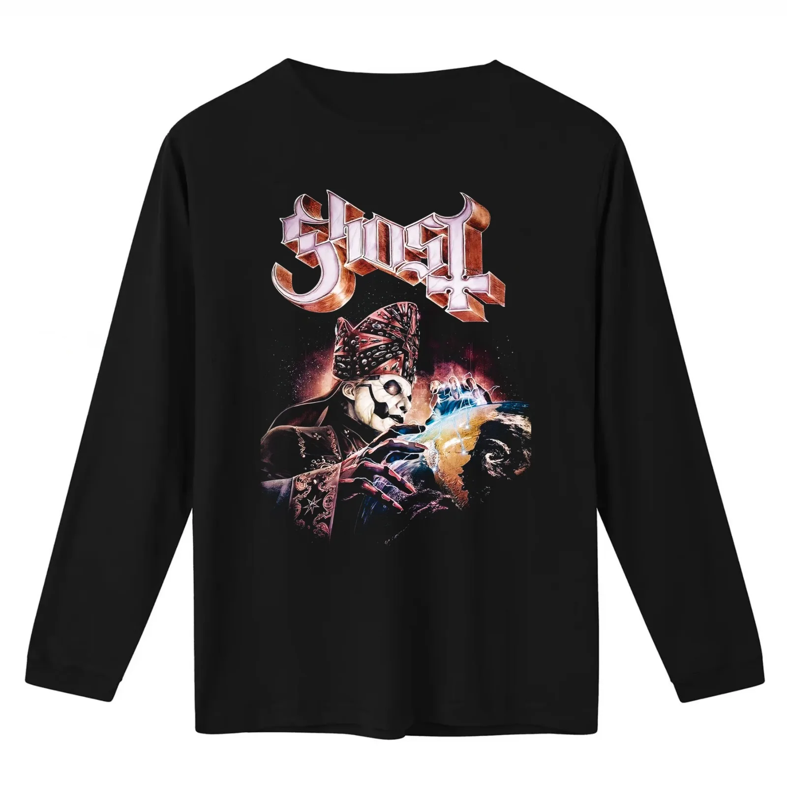 Ghost Band World Domination T-Shirt Summer Casual Cotton Tee Oversized Streetwear Tops Vintage Graphic Print 100% Cotton