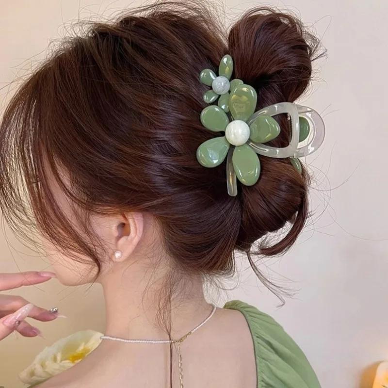 Grampo de cabelo flor coreano para mulheres moda doce hairpin princesa meninas garras de cabelo feminino tubarão clipe acessórios para o cabelo cocar