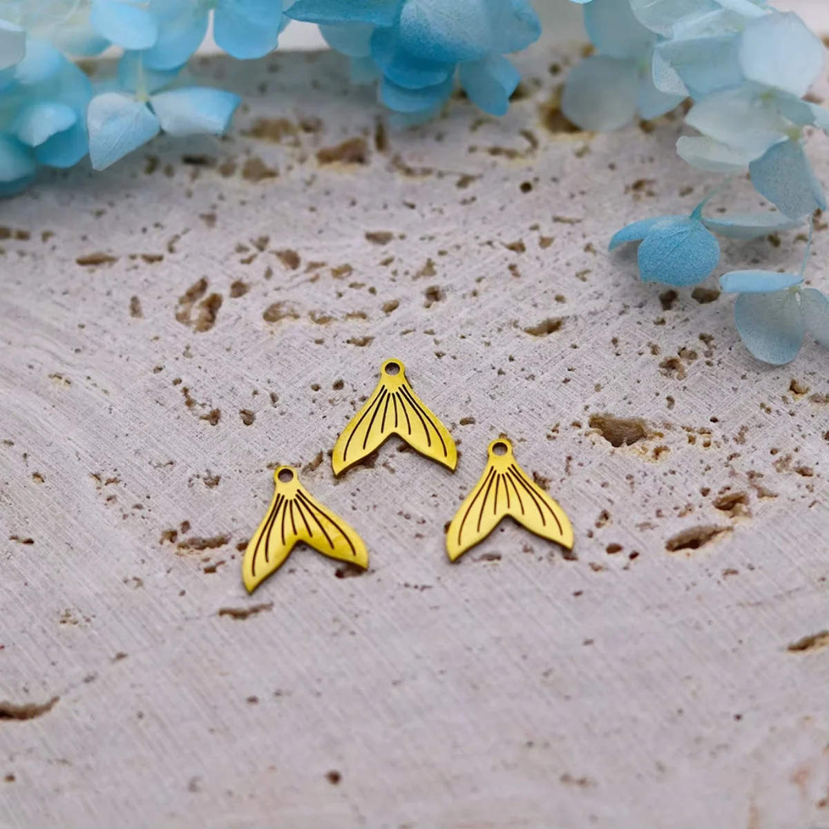 3pcs Whale Fish Tail Charms Stainless Steel Mermaid Marine Life Pendant for DIY Jewelry Making Necklace Earrings Wholesale