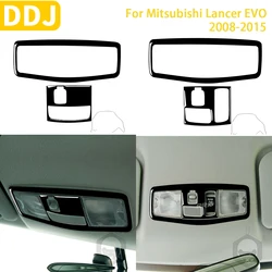 For Mitsubishi Lancer EVO X MR 2008-2015 Car Accessories Plastic Piano Black Interior Roof Reading Light Panel Trim Sticker