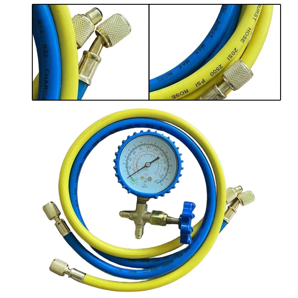 Manifold Gauge Set for HVAC Refrigeration Featuring R22 R134a R404A R290 R600A Compatibility and 0-500 PSI Range