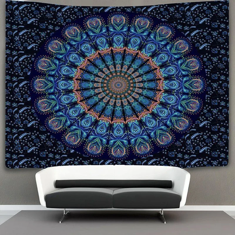 Bohemian Mandala Tapestry Wall Hanging Cloth Sandy Beach Rug Blanket Home Decorative Tapestries Wall Carpet