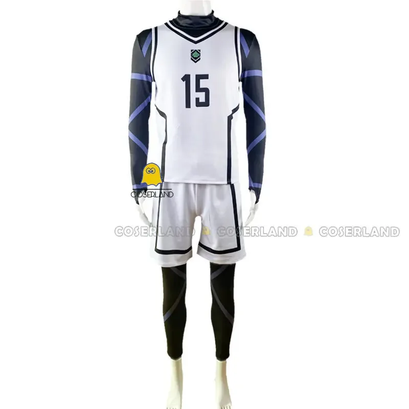 Anime Blue Lock Nagi Seishirou Team White Uniform Cosplay Costume Bachira Meguru Wig Football Jersey Sportswear Chigiri Hyouma
