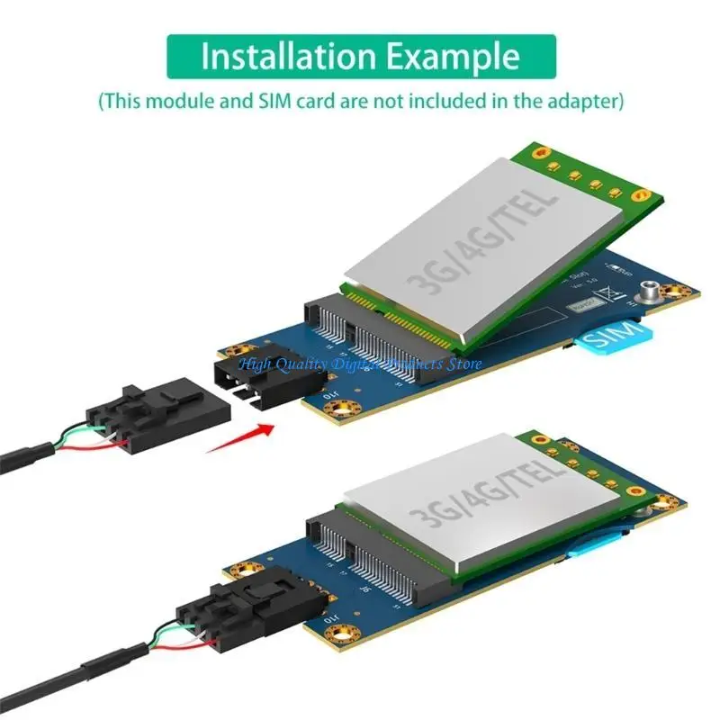 

U2JE Mini PCIE to USB Adapter with Card Slot for WWAN LTE Card Holder Mini PCIe to USB 2.0 Converter Replacement for Laptop