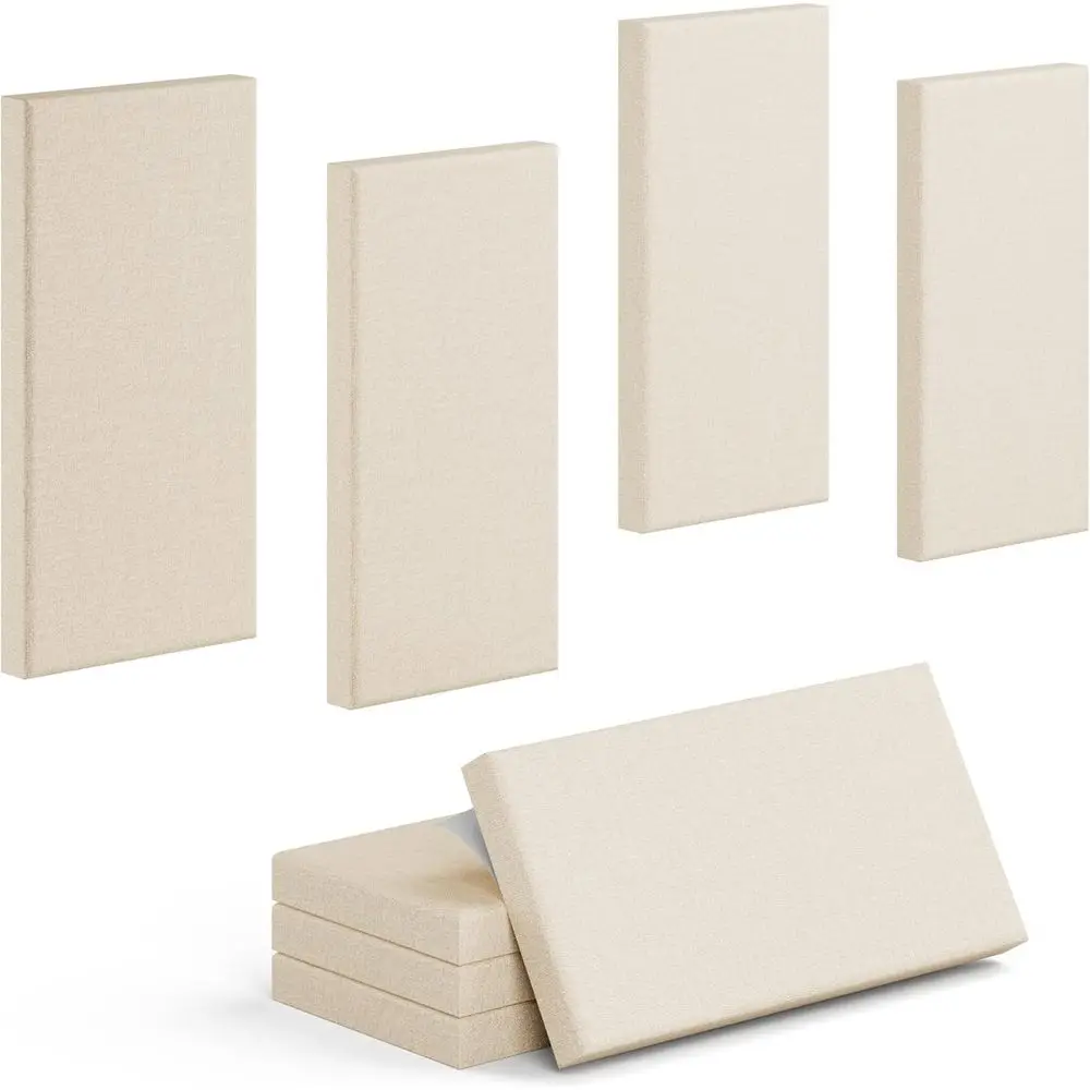 High-Density Core with Fabric Cover Acoustic Panels – 24×12×2 In Self-Adhesive Soundproofing and Sound-Absorbing Wall Panels for