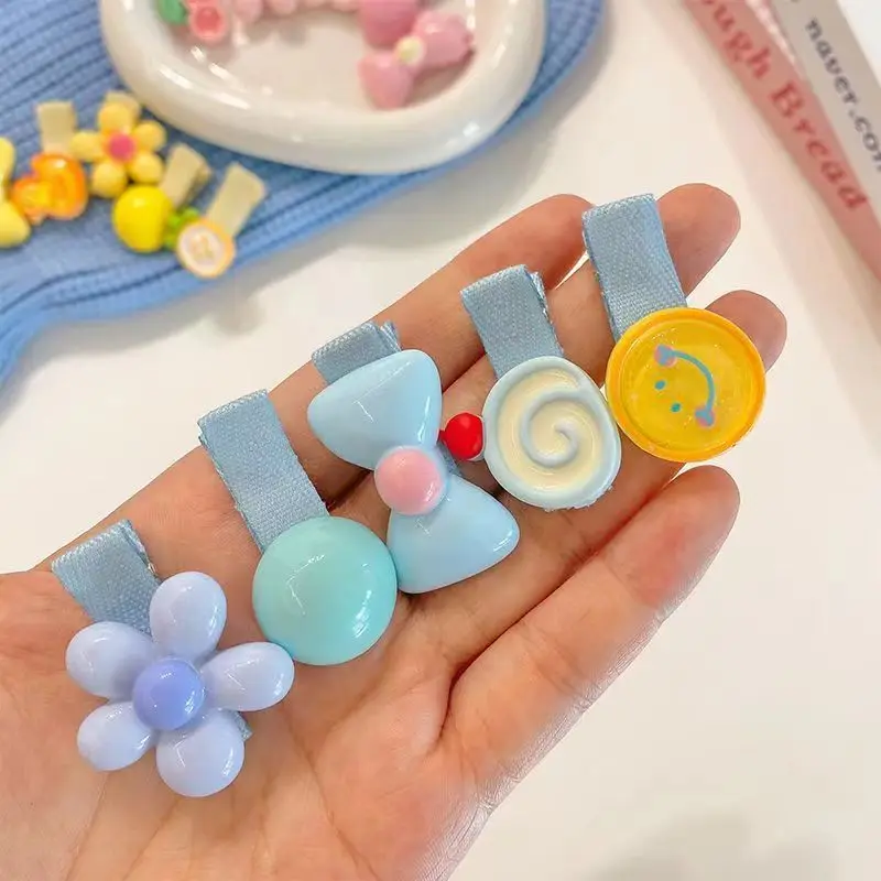 15Pcs/Set Cute Baby Hair Clip Fabric Flower Nakrycia głowy Spinki do włosów Kids Bow BB Clip Girl Hairdresses Barrettes Bangs Akcesoria do włosów