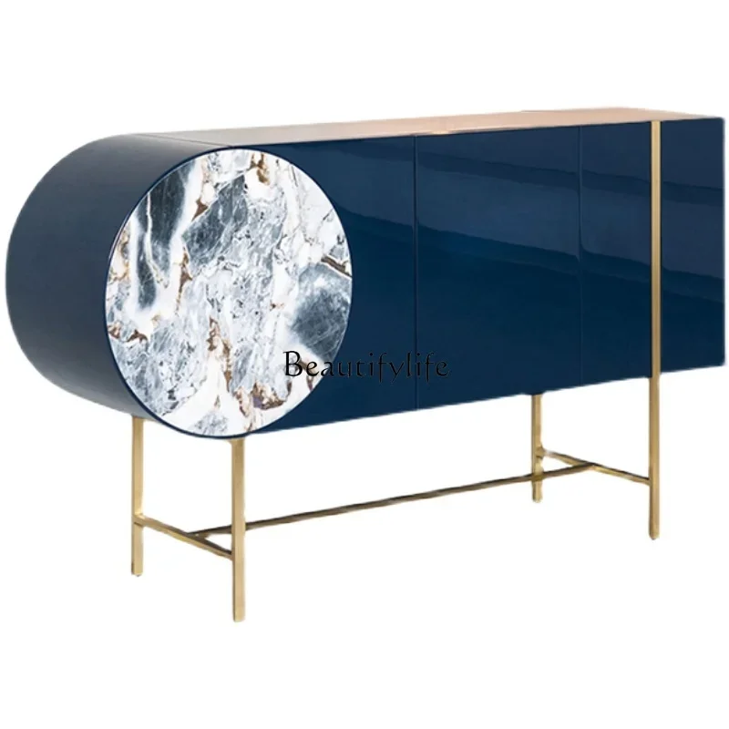 

lItalian Home Entrance Cabinet High-End Paint Decorative Marble Side Cabinet