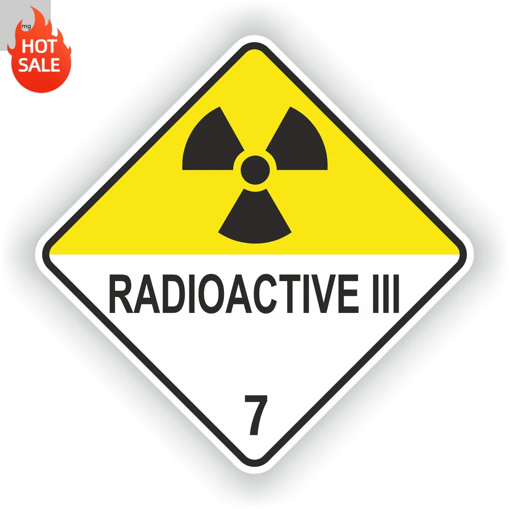 Radioactive III Warning Vinyl Sticker Self Adhesive Decal For Car Window And Door Decorative Design