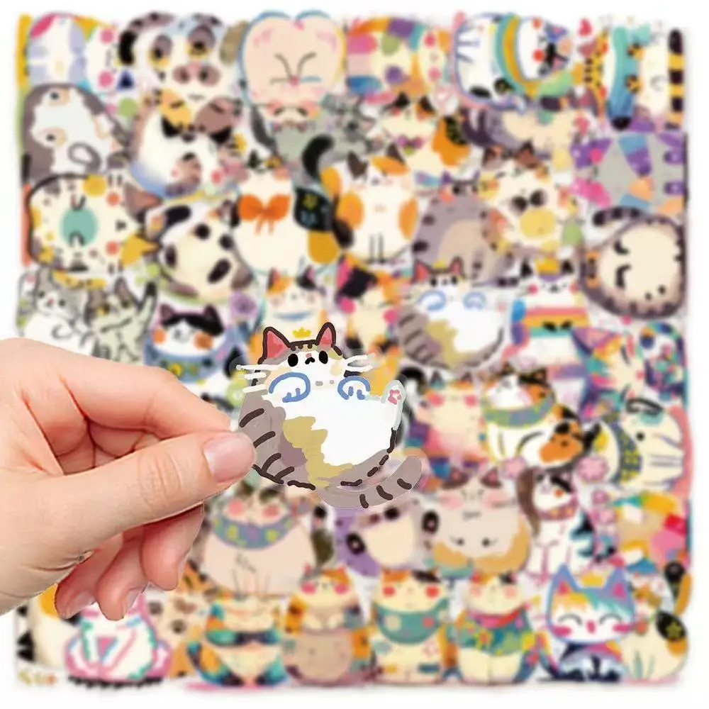 10/30/50 Uds. Variedad de pegatinas de gato, decoración de animales de dibujos animados, equipaje, portátil, álbum de recortes, diario, monopatín, casco de guitarra, pegatinas DIY