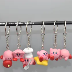 NEW Kawaii Anime Games Star Kirby Cartoon Keychain Cute Car Key Ring Small Dolls Pendant Ornaments Holiday Gifts for Friends