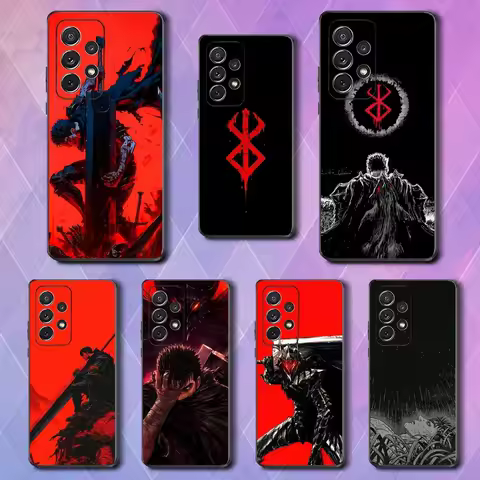 Hot B-Berserk G-Guts Anime Phone Case For Samsung S25,S24,S23,S22,S21,S20,S10,Ultra,Plus,Lite,FE,Soft Silicone Black Cover
