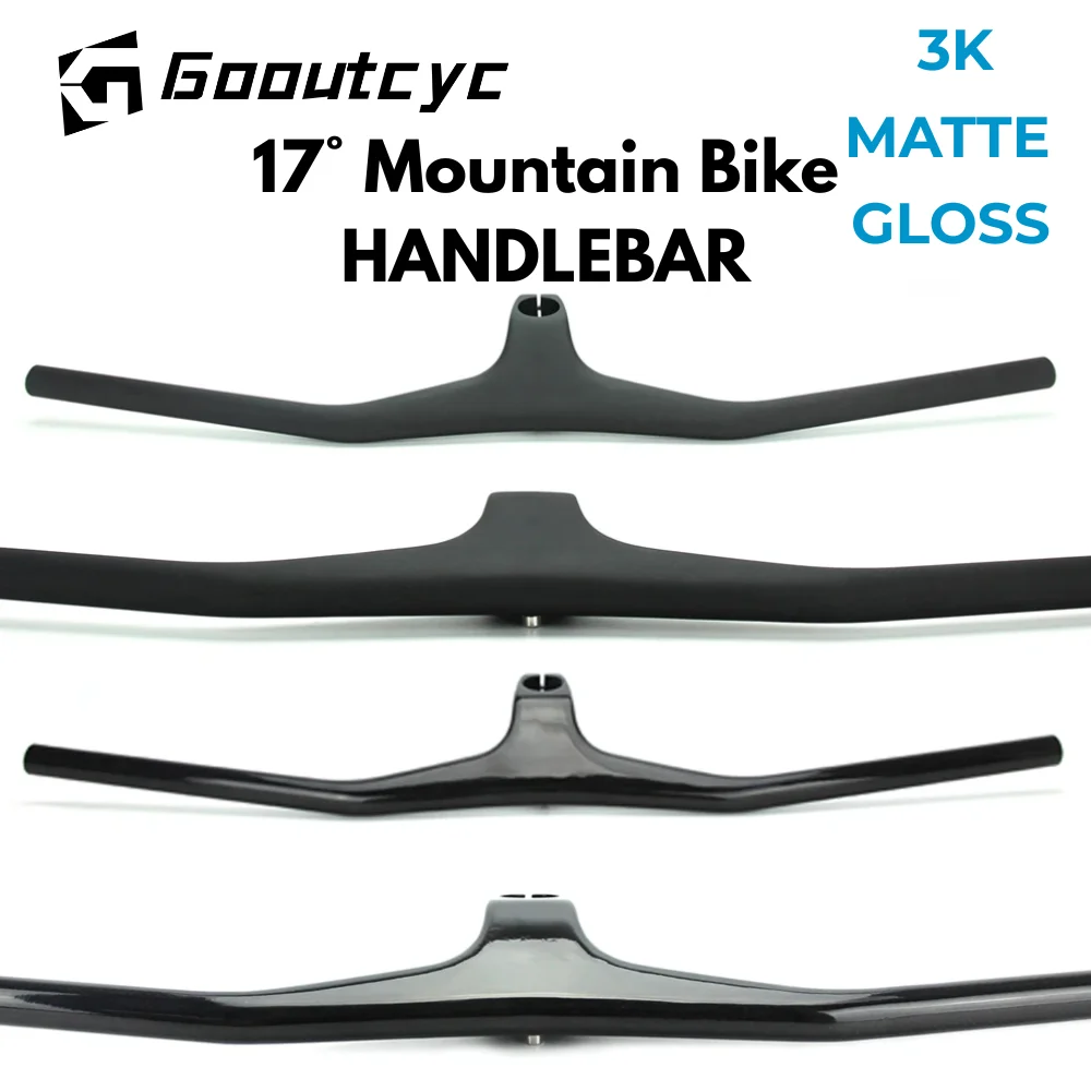 

GOOUTCYC T800 No logo Mountain Bike Handlebars And Stem 28.6mm-17° Carbon Integrated Cockpit Handlebar Bicycle Part