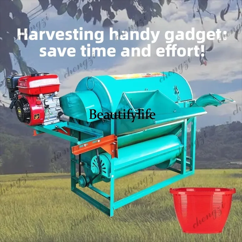 81 Mobile Rice Thresher Machine Full Feed Grain Sheller for Wheat Sorghum Soybean Farm Harvesting