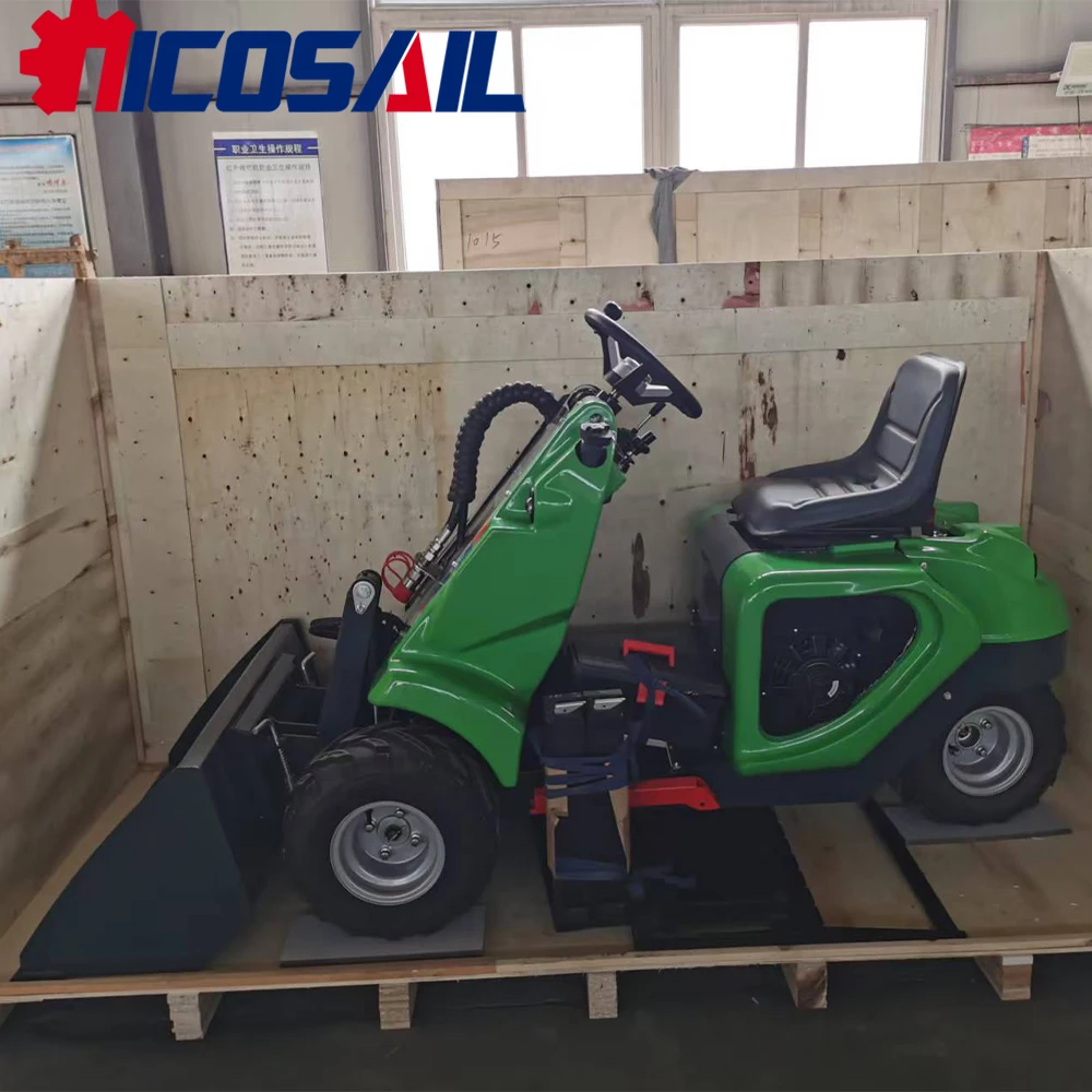 Hot Selling Chinese Diesel Mini 3-Wheel Skid Steer Wheel Loader Earthmoving Machinery Skid Steer Loader with Bucket