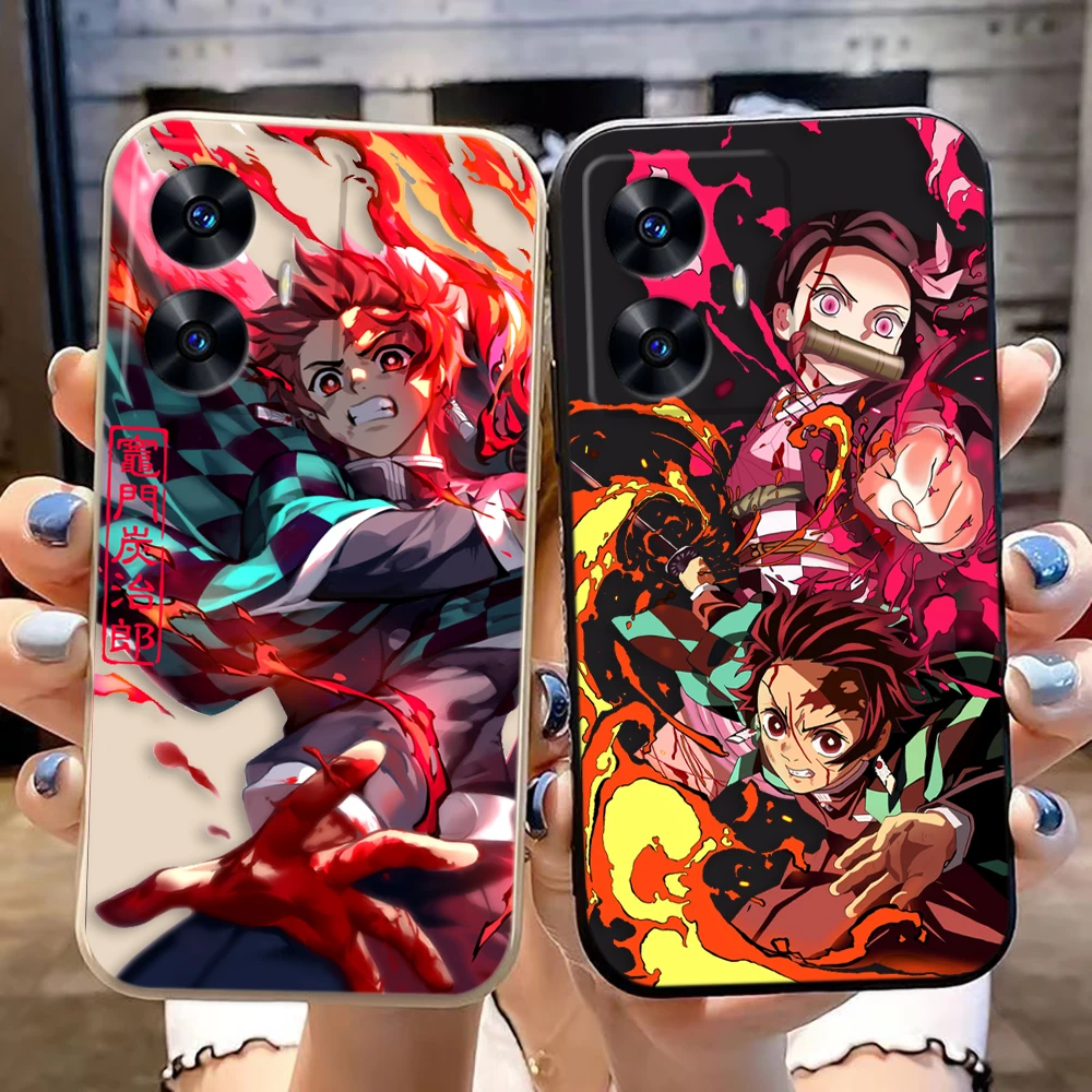 D-Demon S-Slayer T-Tanjiro Nezuko Phone Case For Realme C65 C63 C53 C35 C55 C33 C30 C21Y C20 C12 C11 GT 2 XT NARAO 20 30 50 Case