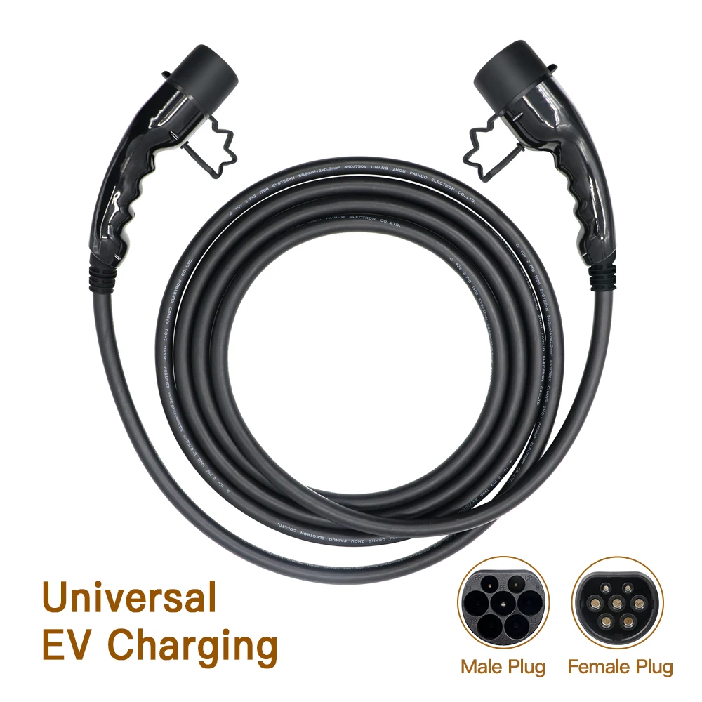 ERDAN EV Charging Cable 11KW Three Phase Type 2 IEC 62196 EVSE for Electric Vehicle 8M Female to Male Plug Extension Cord