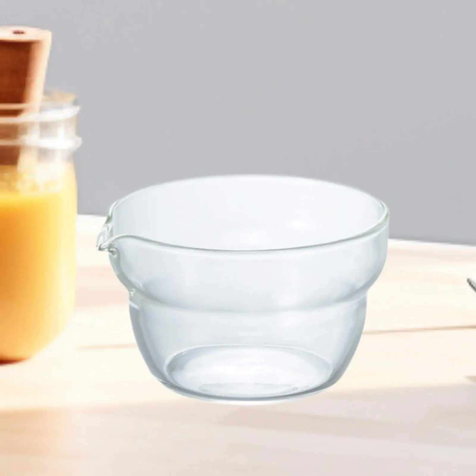 Borosilikatglas-Teeschale mit Ausgießer, Traditionelle Glas-Matcha-Schale