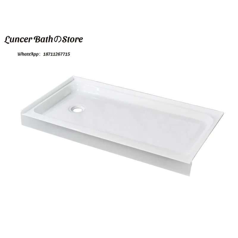 Modern Minimalist Acrylic Shower Base Tray, Waterproof Non-slip Shower Room Floor Pan with Water Barrier for Bathroom