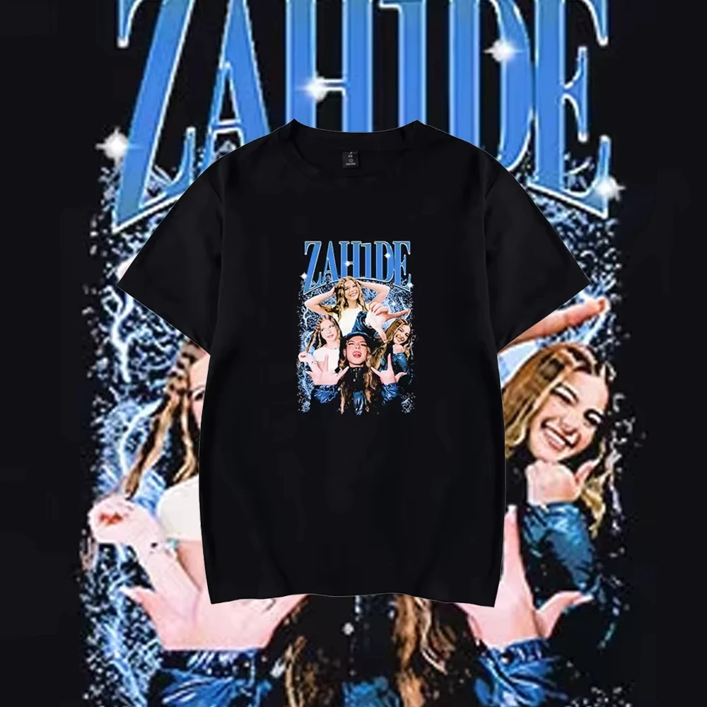 

Zahide Short Sleeve Merch Cotton Tee Men and Women Crewneck Fashion Print T-shirt Unisex Oversize Tops