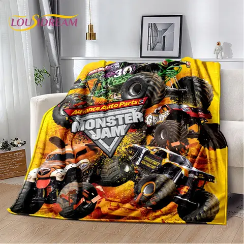 Super Monster Jam Mönster Filt Monster Truck Flanellfilt Mysig Lazy Soffa Överdrag Filt Supermjuka Lakan Madrasser 10 best sales monsterjam - №7