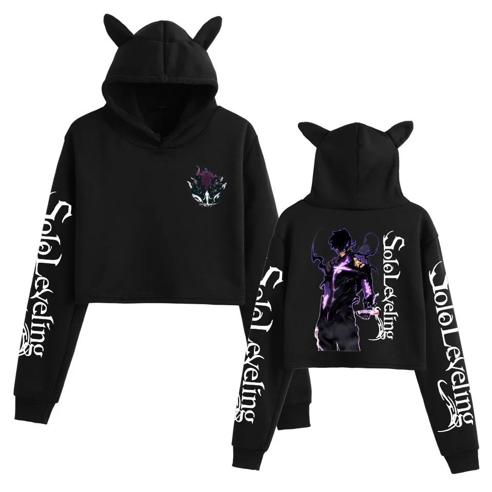 

Solo Leveling Merch Hoodies Streetwear men women Fashion Sweatshirts boys girls Cat Ear Crop Solo Leveling Merch Cosplay