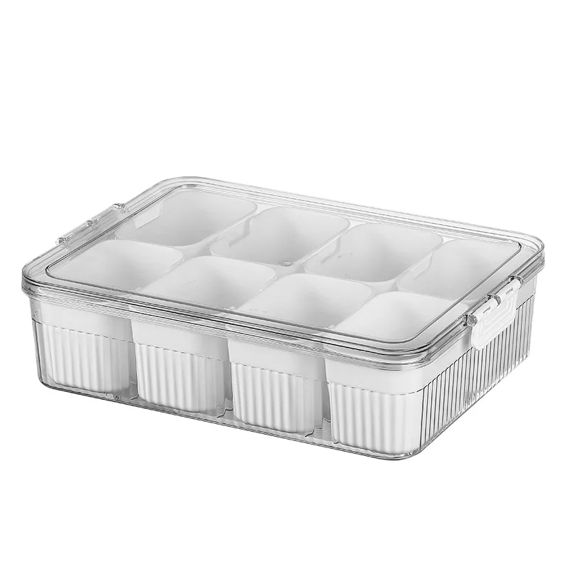 

storage box, kitchen spice products, transparent grid storage box, food seasoning preservation, refrigerator storage box