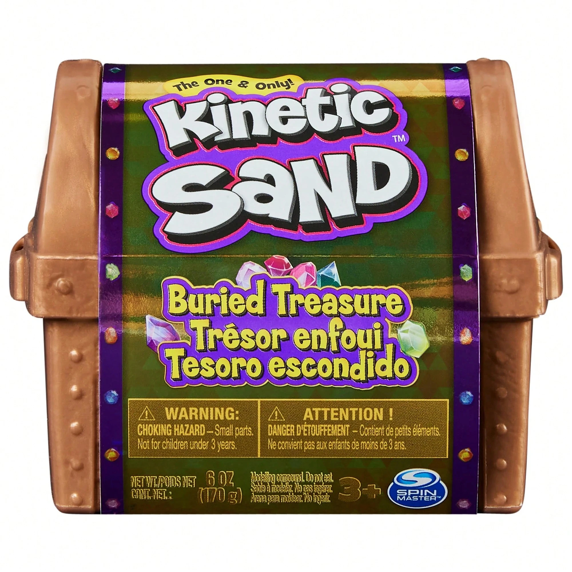 

Kinetic Sand, Buried Treasure Playset With 6oz Of Kinetic Sand And Surprise Hidden Tool (Style May Vary)