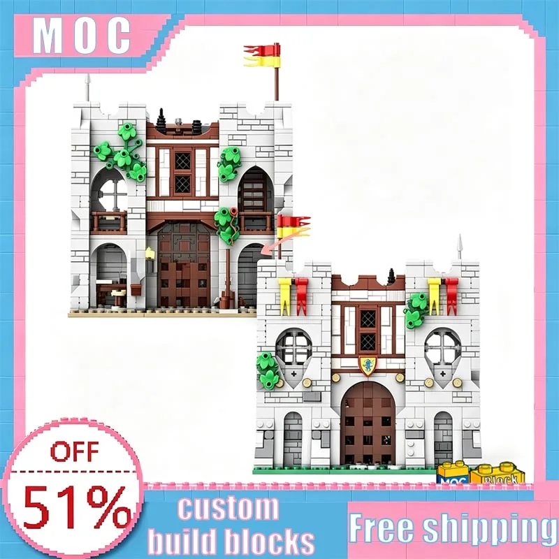 1006 Parts MOC Castle Series No.3 Courier's Gate Medieval Castle Gatehouse Model Building Blocks Educational Assembly Toy Gifts