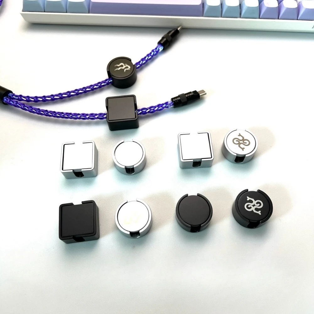 Magnetic Keyboard Cable Counterweight Slider Data Cable Hub Square Round Hardware Nameplate Reconfiguration Table Ornament