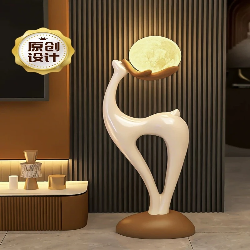 

Art deer floor lamp living room sofa next to high-end ornaments retro lamps bedroom medieval atmosphere desk lamp