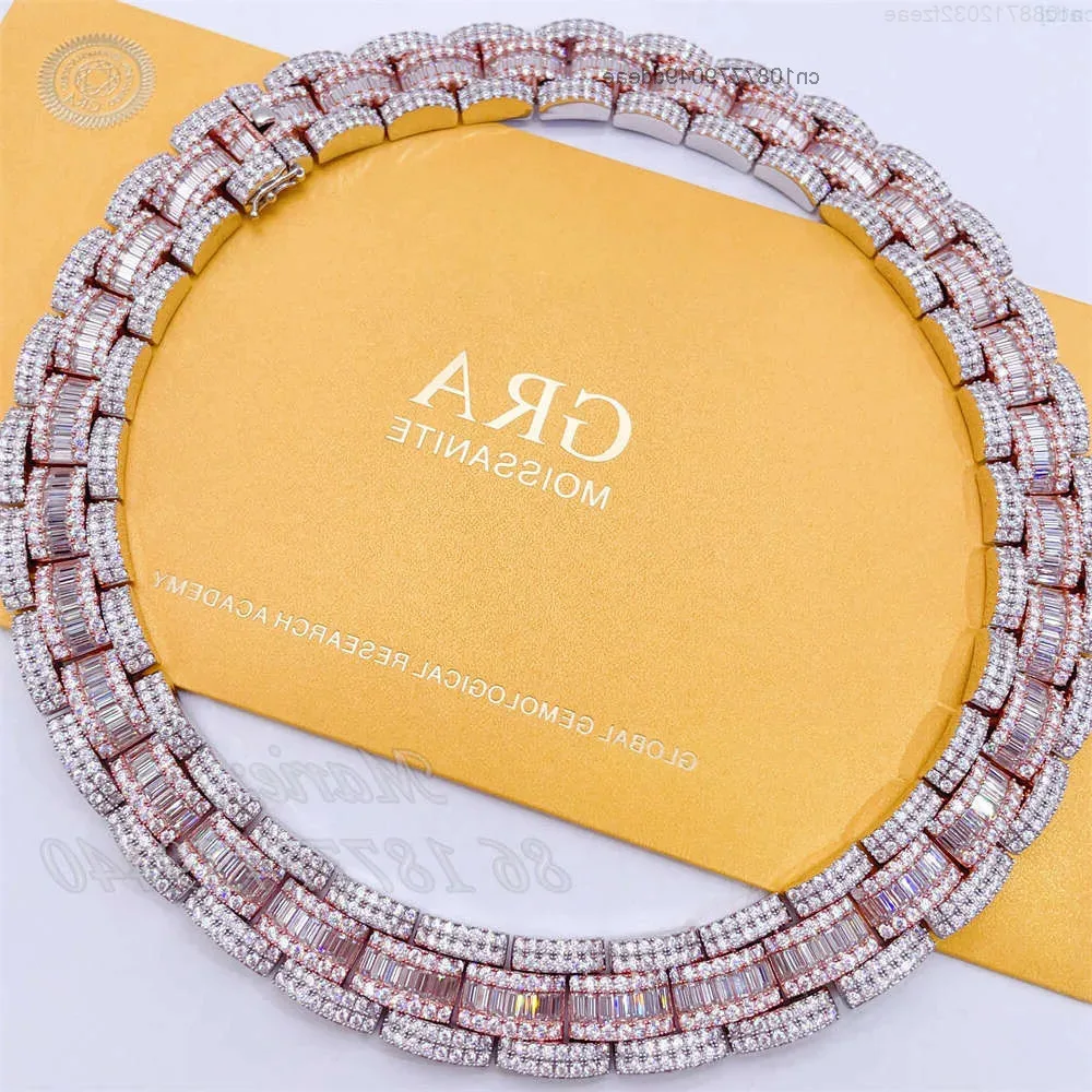 

Fashion Hip Hop Jewelry 925 Silver with Vvs Moissanite Necklace Buegatte Moissanite Necklace Luxury Hip Hop Necklace