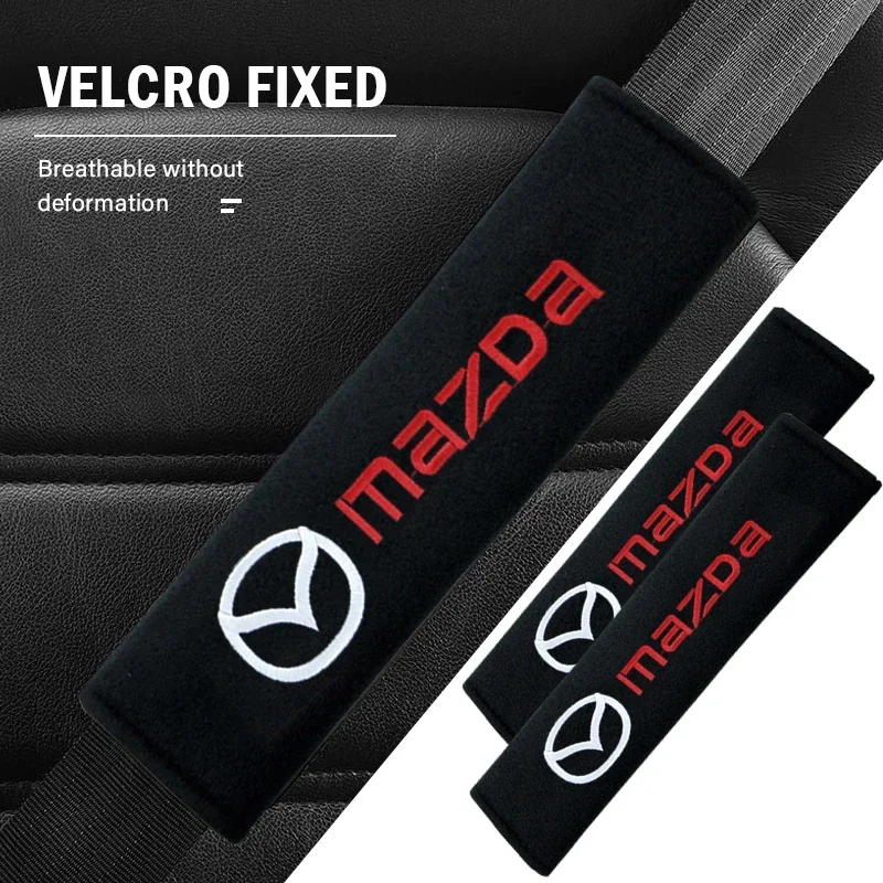 

2 шт. для Mazdas 2 3 4 5 6 7 323 626 CX3 Cx5 RX8 RX3 MX5 Atenza Axela автомобильный ремень безопасности черный хлопковый чехол на плечо с рисунком логотипа автомобиля