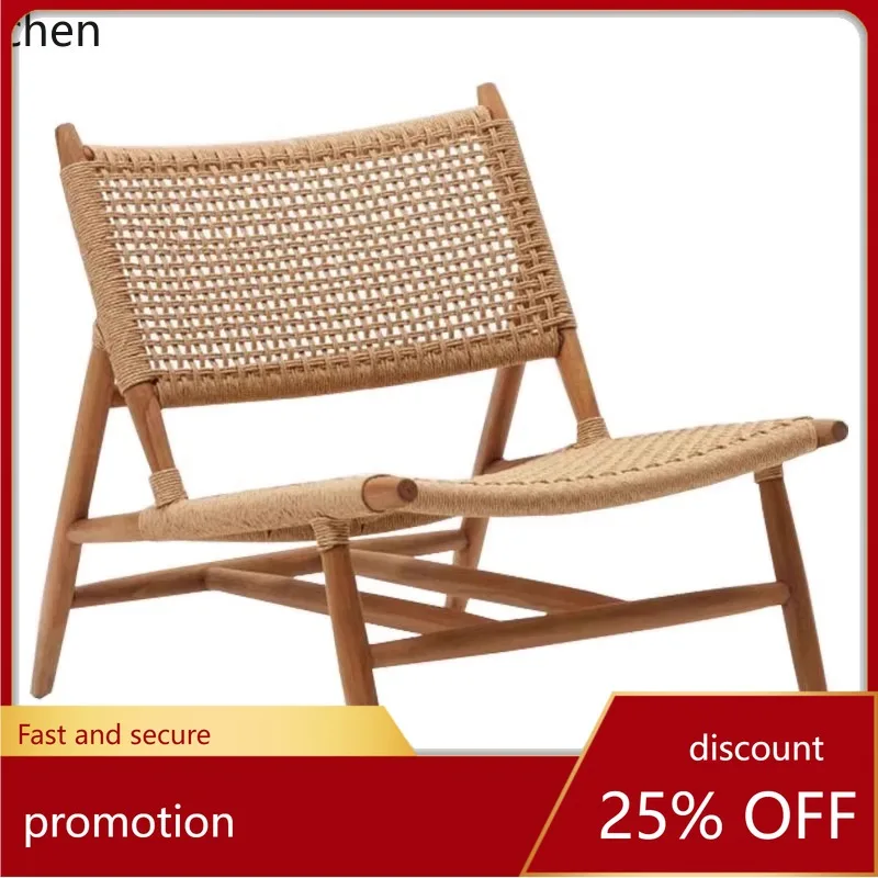 ZMLOutdoor Rattan Solid Wood Sofa Chair Patio Terrace Teak Waterproof Sunscreen Furniture
