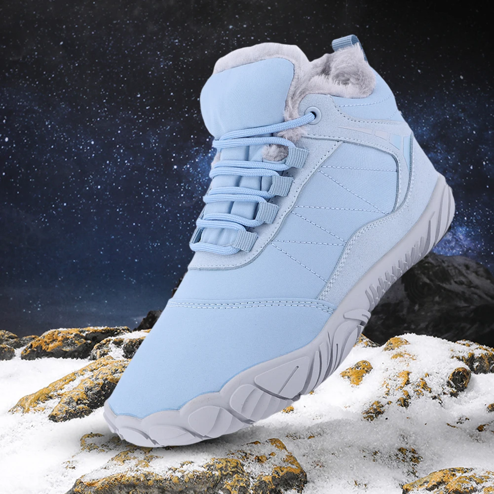 

Waterproof Kids Barefoot Snow Boots 2025 New Wide Toe Winter Warm Fur Lined Trekking Shoes for Cold Weather Outdoor Sneakers