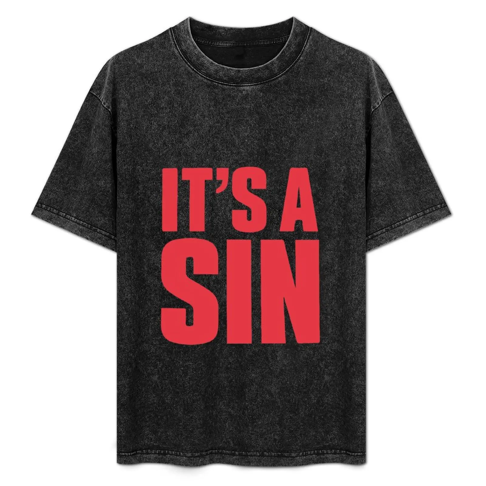 

It's a Sin- Channel 4 Tv Show Retro Title Block T-Shirt Basic Plain Tee for Spring and Summer