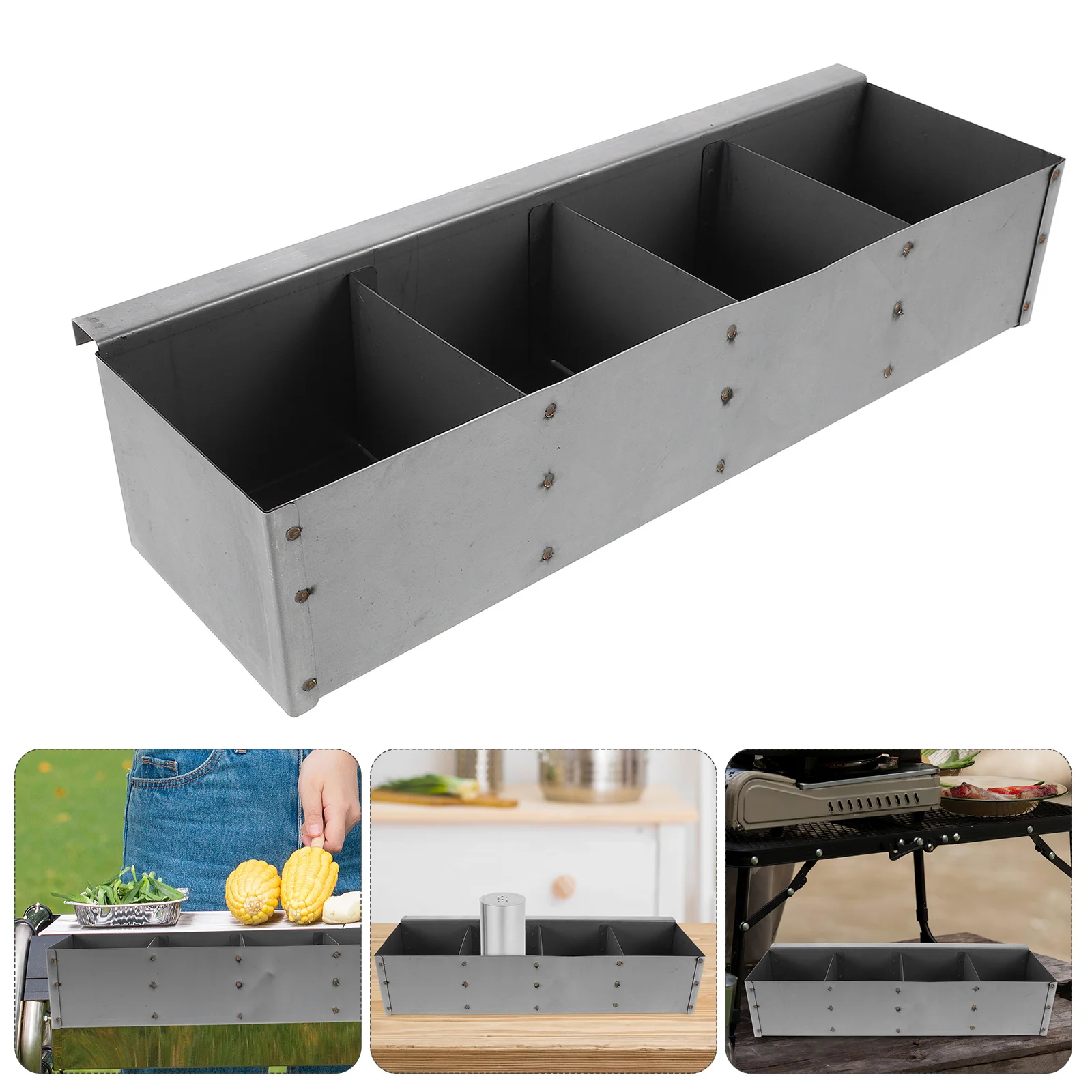 

Hanging Spice Rack Commercial Grill Seasoning Box Organizer Compact Outdoor Bbq Storage Rack Hanging Spice Shelf for Charcoal