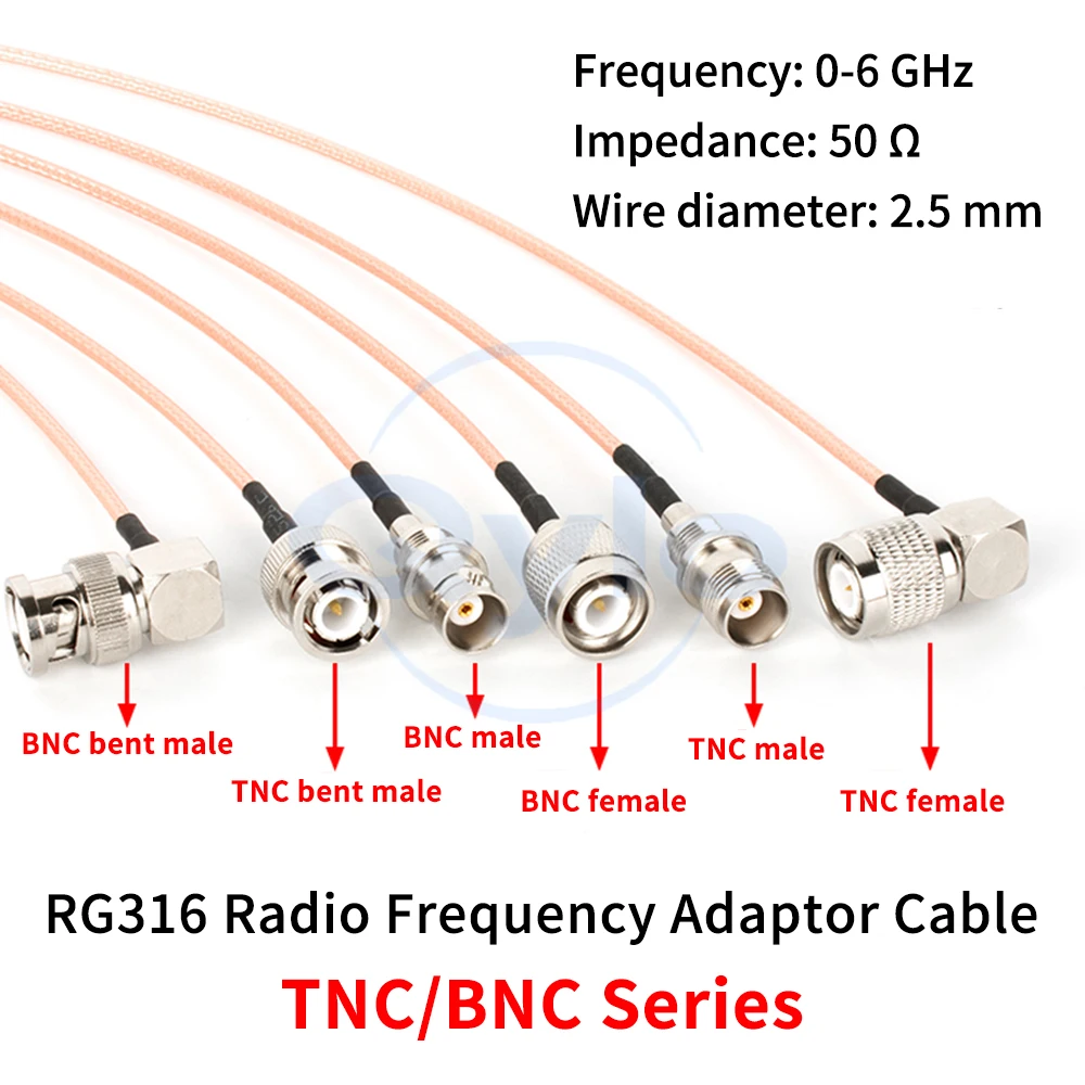 RG316 Extension Cable BNC Female to BNC Male/Female to TNC Male/Female RF Coaxial Cable Q9 Adapter Cable (1 pcs)
