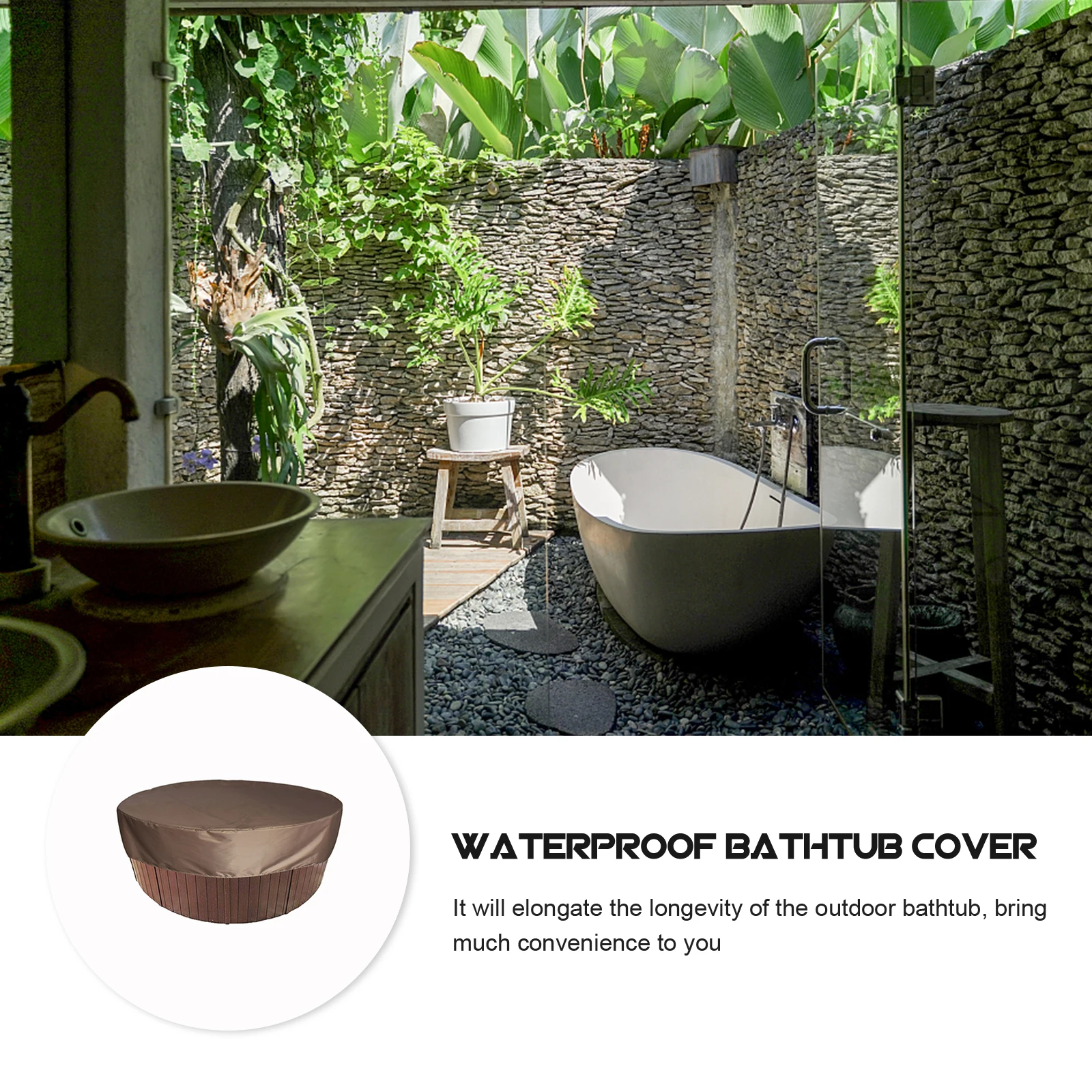 

1 шт., крышка для ванны, круглая крышка для гидромассажной ванны, водонепроницаемая, 190, с серебряным покрытием, полиэстер для защиты на открытом воздухе, защитная крышка