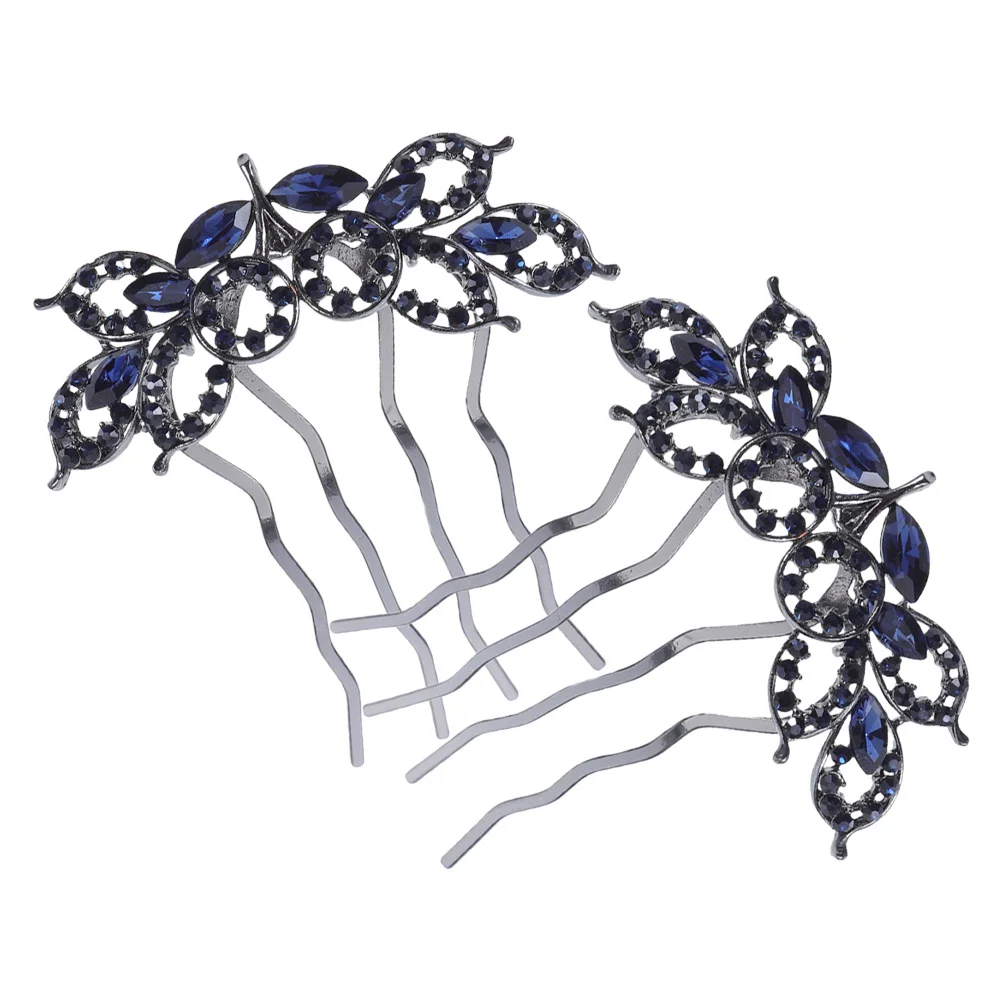 

2Pcs Durable Rhinestone Hair Comb Bridal Wedding Headpiece Stylish Princess Crown Accessory Princess Hair Clips