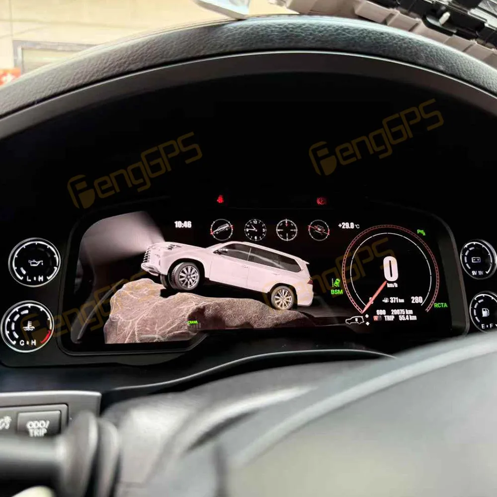 Car LCD Dashboard For Lexus LX570 2016-2021 Digital Cluster Instrument Panel Cockpit Multifunctional Speedometer