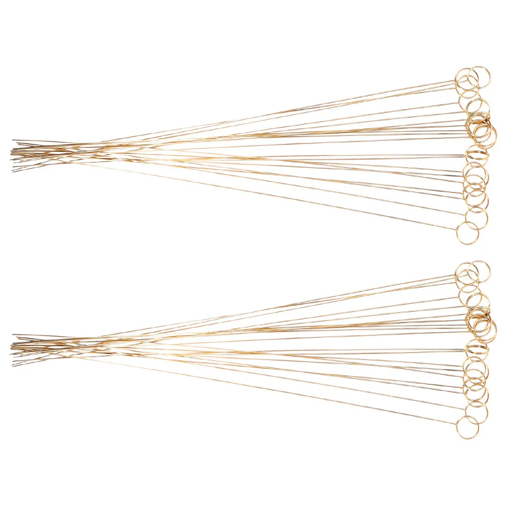 40 pcs DIY Floral Wire Flower Wedding Artificial Craft Halloween Christmas New Year Floral Card Holder Stick Sticks