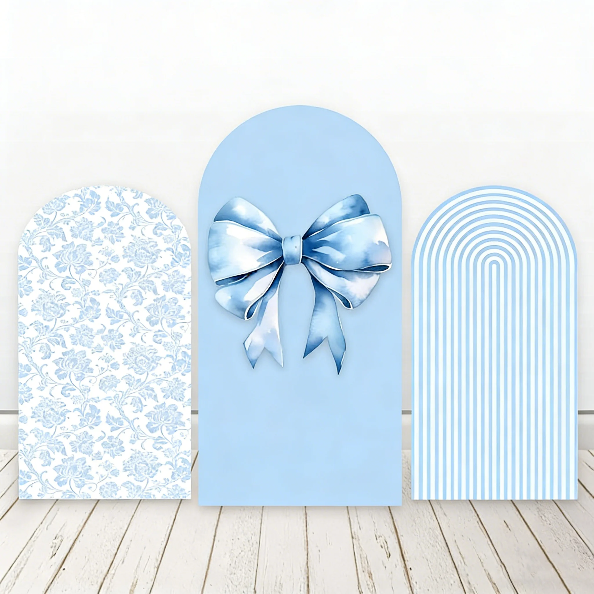 

LS Safari Baby Show 1st Birthday Party Arch Backdrop Photography Синий цветочный бант Пользовательский фон Детская двусторонняя фотобудка