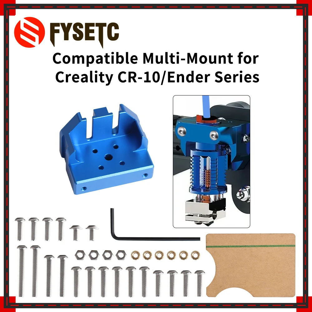 FYSETC DRAGON Hotend Multi-Mount All Metal Mount E3D V6 Volcano Hotend Bracket for Ender 3 Ender 5 CR-10 Series 3D Printer