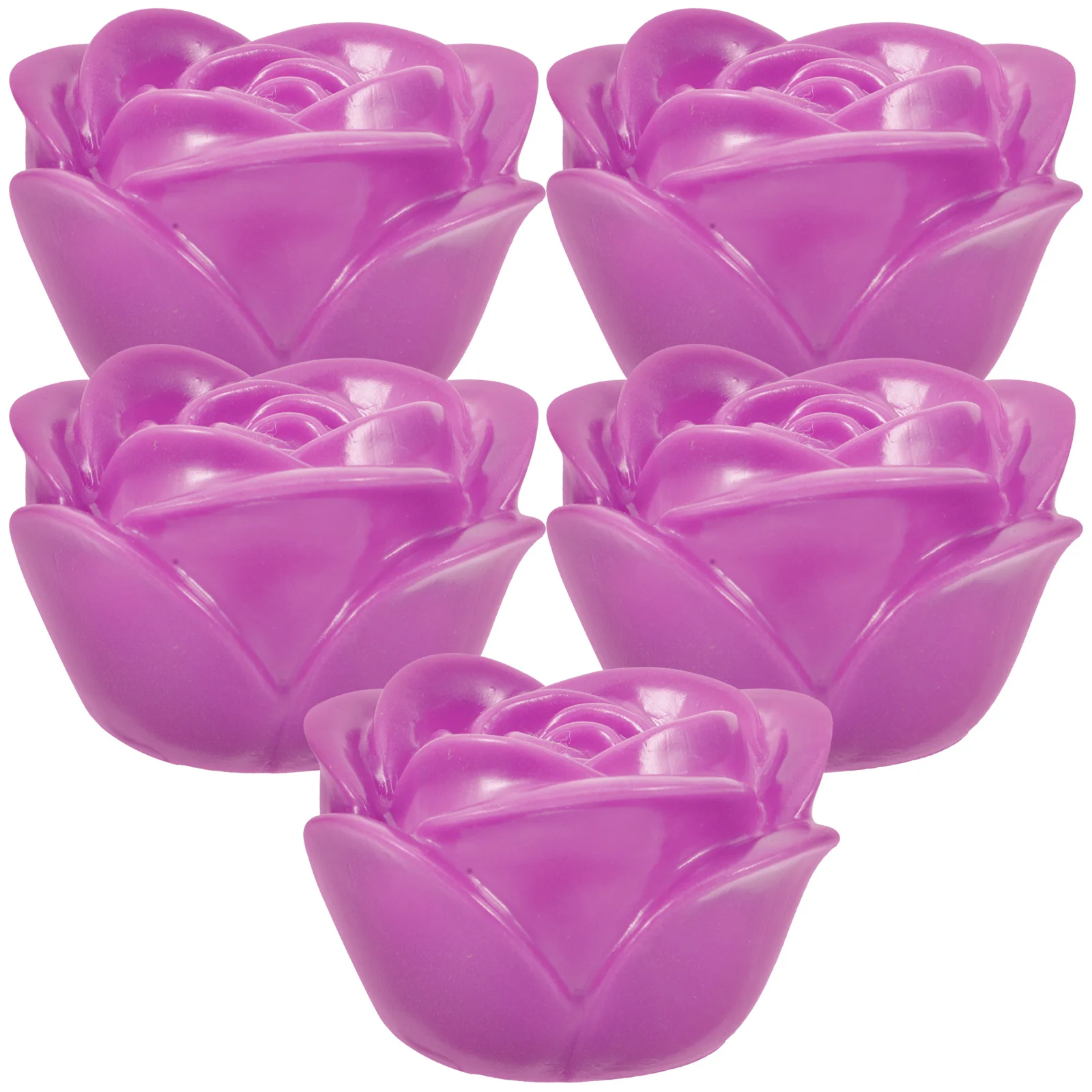 5Pcs 7 Colors Changing LED Light Rose Shaped Night Light Romantic Plastic Floral for Home Garden Wedding Party Festivals