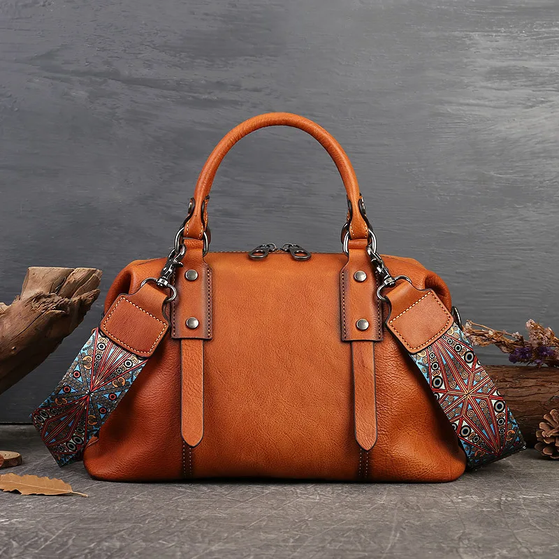 

Nesitu Highend Vintage Brown Coffee Red Grey Top Grain Genuine Leather Women Handbag Cowhide Lady Shoulder Messenger Bag M5699