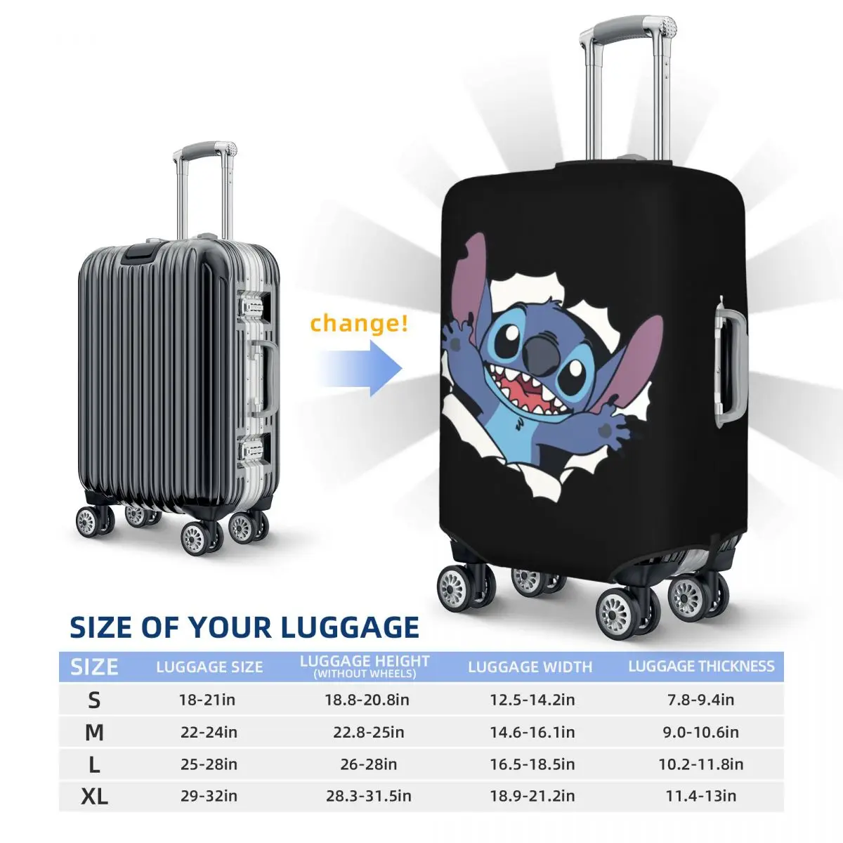 Custom Stitch Luggage Cover Fashion Suitcase Protector Covers Suit For 18-32 inch