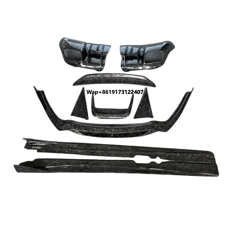 High Quality Forged Carbon Fiber Style Front Bumper Edge Side Skirts Rear Diffuser Rear Spoiler for F12 Body Kit