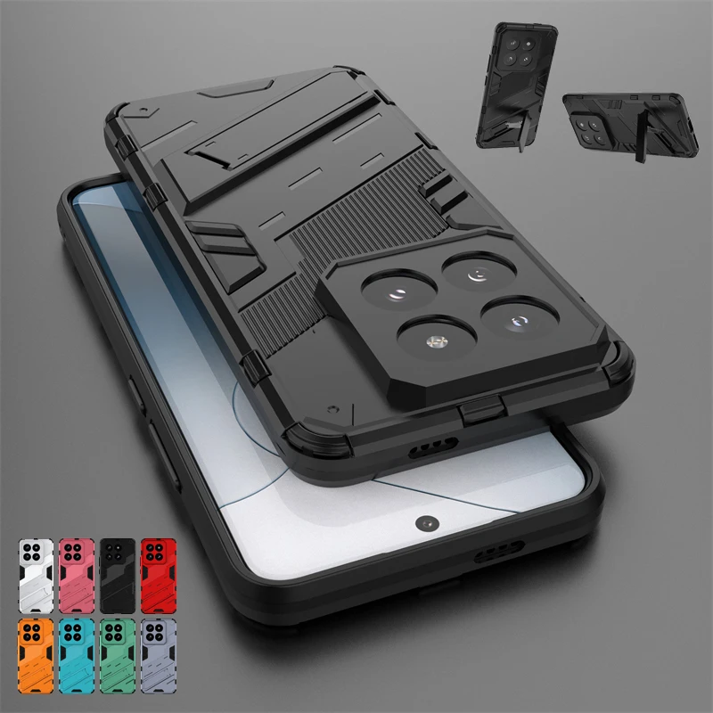 For Xiaomi 14 Pro Cover For Mi 14 Pro Xiaomi14 Mi14 Capas Bumper PC Kickstand Shockproof Holder Fundas Xiaomi14 Xiaomi Mi 14 Pro