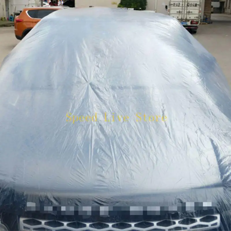 

547C Открытый прозрачный пластиковый временный универсальный одноразовый автомобильный чехол для гаража от дождя и пыли