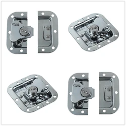 4pcs Metal Butterfly Twist Latch 82*77mm Built-in Invisible Lock Spring Loaded Recessed Buckle Flight Box Chest Toolbox Cabinet